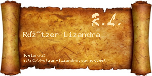 Rötzer Lizandra névjegykártya